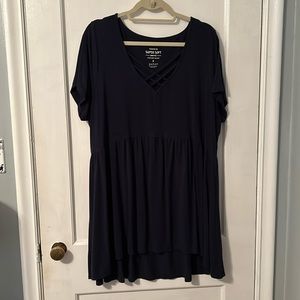 Torrid navy babydoll top